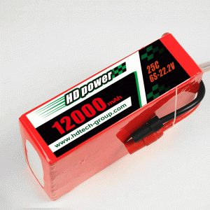 HD POWER 12000mAh 25C 6S 22.2V lipo battery for UAV