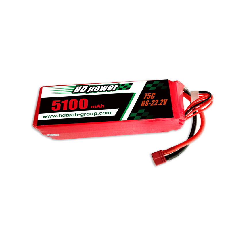 HD  POWER 5100mAh 75C 6S 22.2V lipo battery