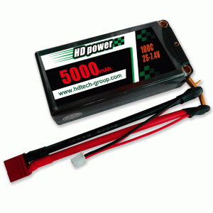 Hard case 5000mAh 100C 2S 7.4V Shorty RC car battery