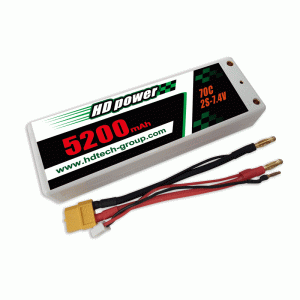 HD  5200mAh 70C 2S 7.4V Hard case LiPO battery