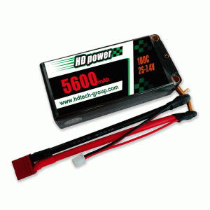 HD 5600mAh 100C 2S 7.6V Hard case Shorty HV LiPO battery