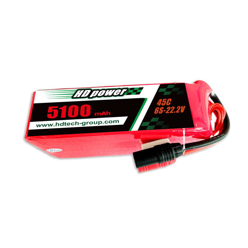 HD POWER 5100mAh 45C 6S 22.2V lipo battery